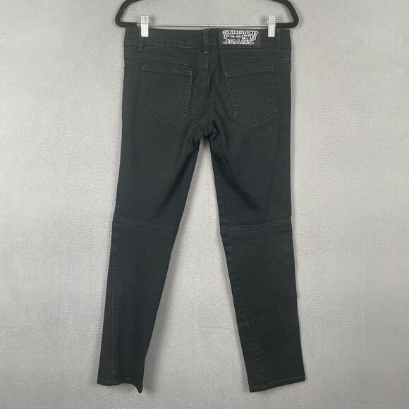 Lip Service Stretch Jeans Womens Medium Black Skinny Punk Goth Pants USA - Picture 2 of 12
